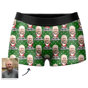 Men's Custom Santa Claus Face Boxer Shorts