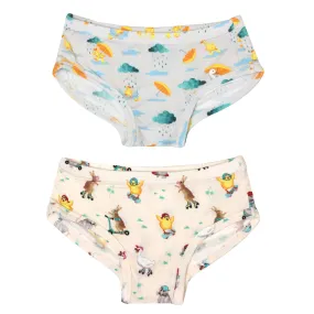 Playing in the Rain Duckies/Skate 'n Scoot Animals Girls Underwear Set of 2