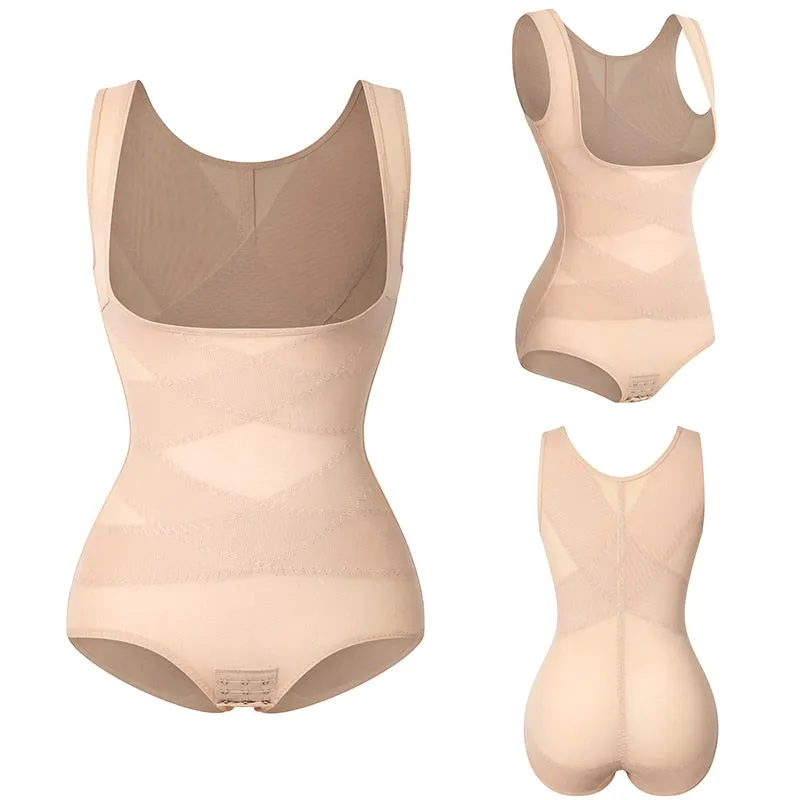 1 Piece Mesh Bodysuit Seamless Full Body Shaper Waist Tummy Control Underwear Underbust Corset Shapewear