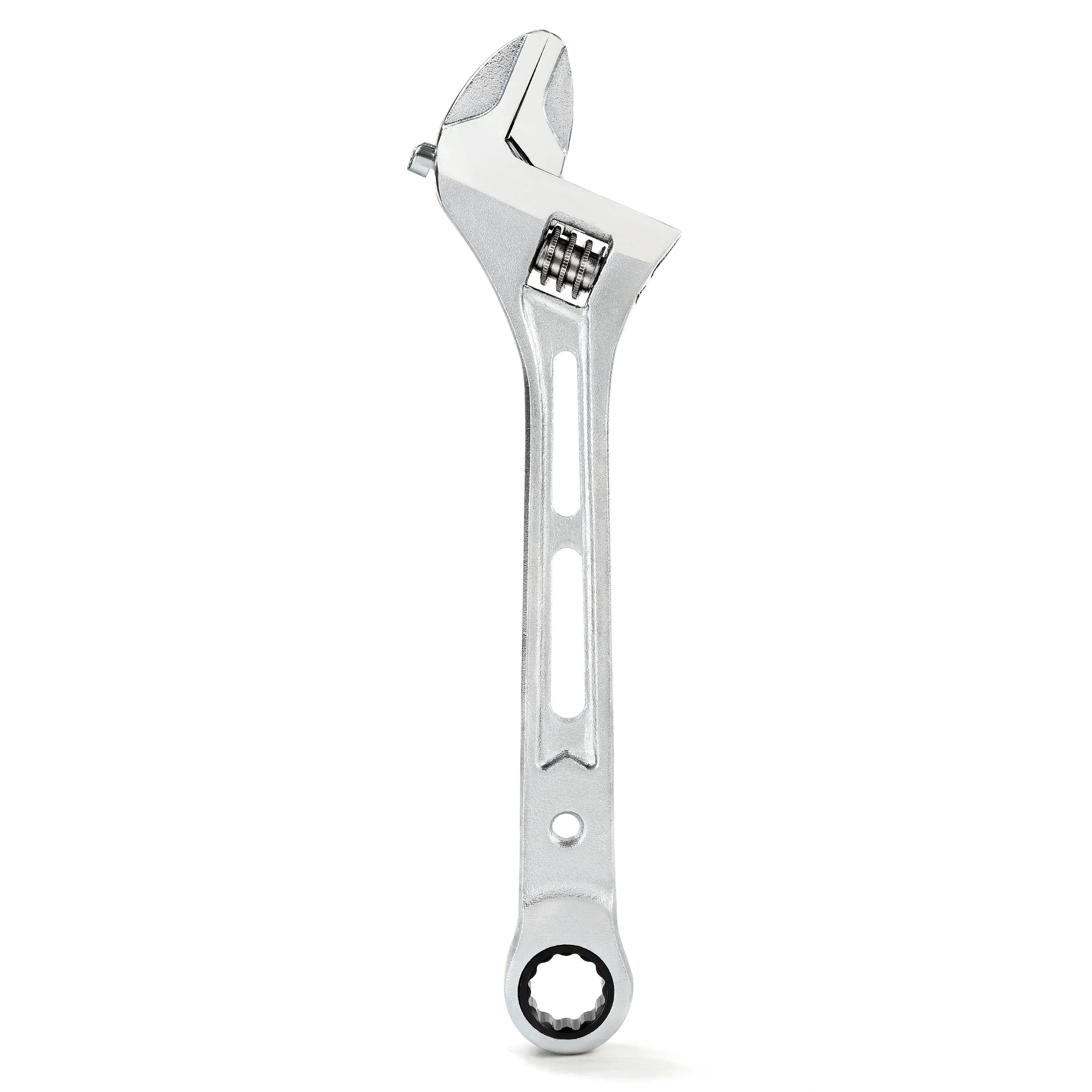 10 in. Wide Mouth Adjustable Wrench with 17 mm. Ratcheting End