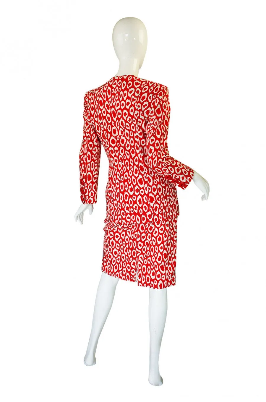 1989 Rare Red Print Patrick Kelly Suit