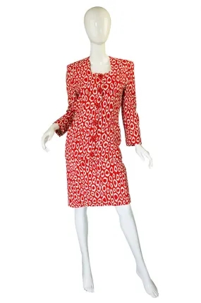 1989 Rare Red Print Patrick Kelly Suit