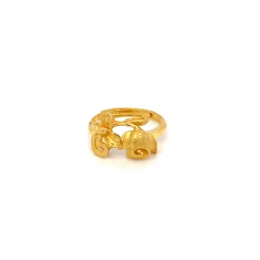 24K YG Ladies Adjustable Ring-1pc