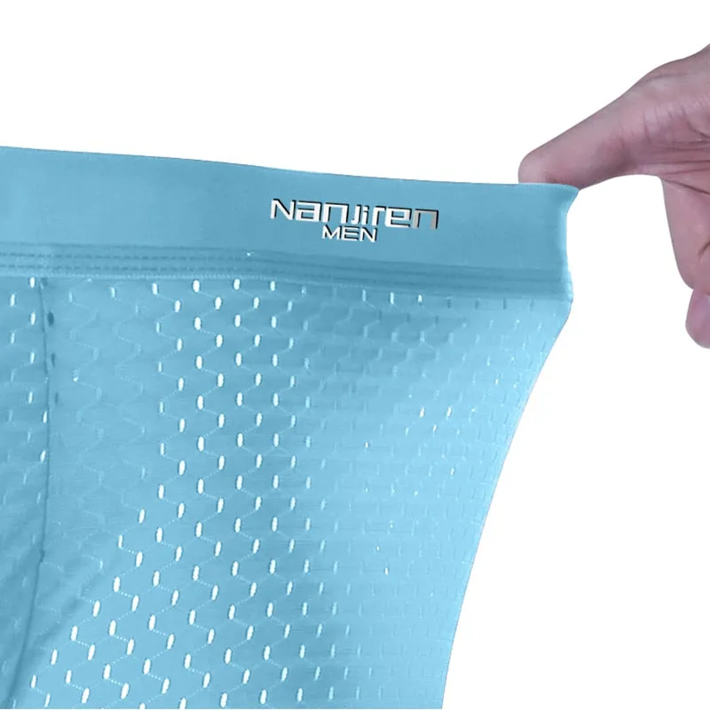 4 Pieces of Pack Solid Ice Silk Mesh Boxer