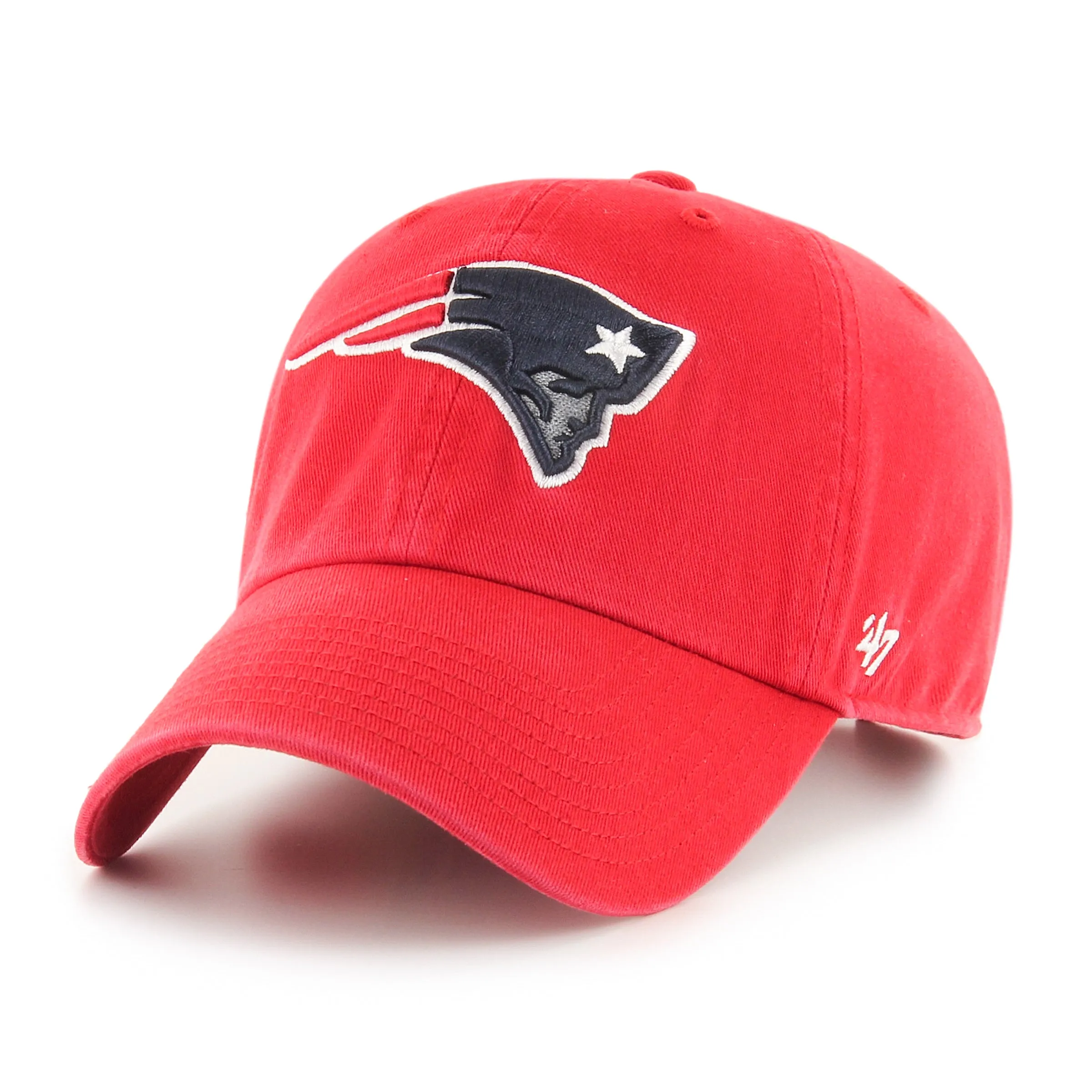 47 Brand New England Patriots Cleanup Adjustable Strapback Hat - Red