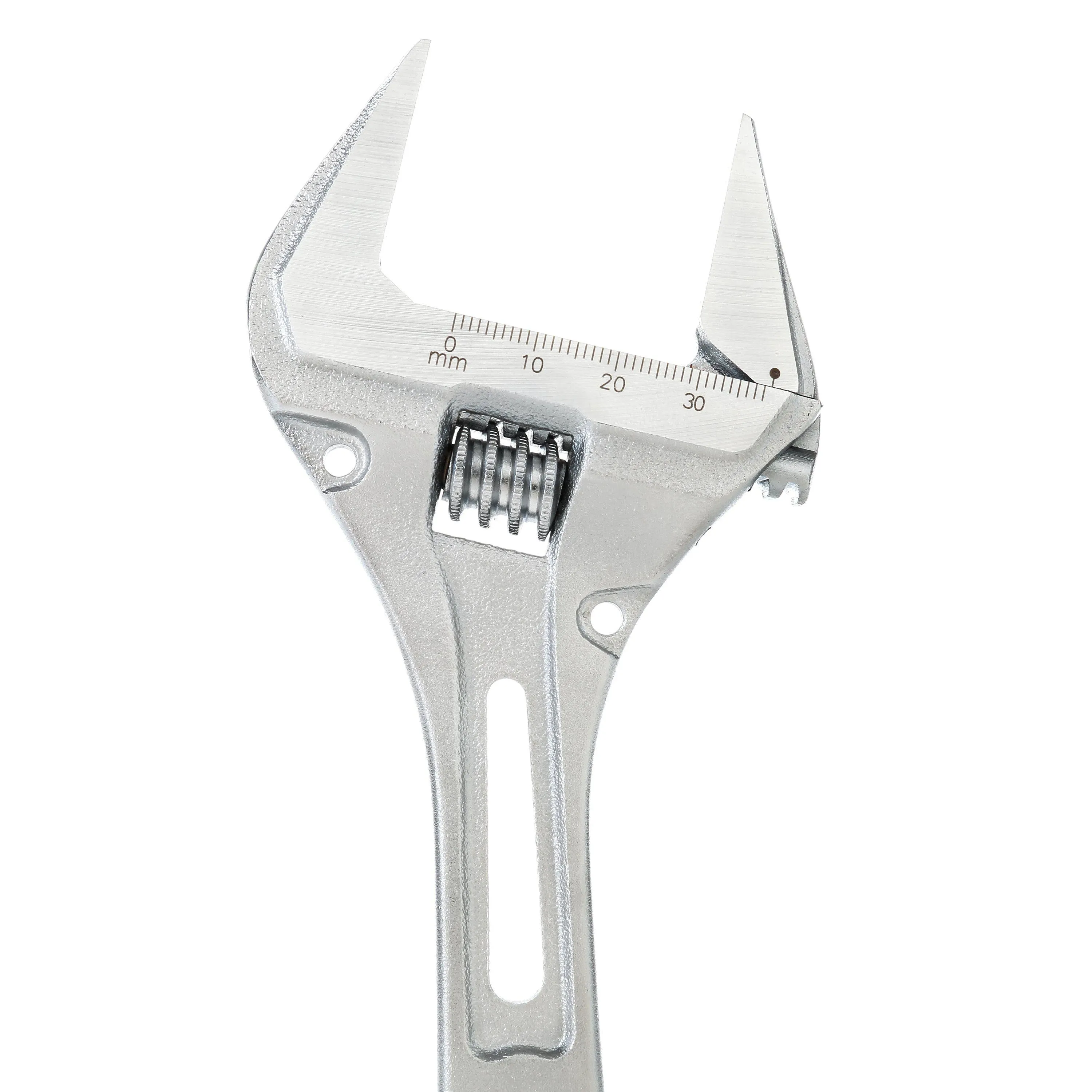 8 in. Wide Mouth Adjustable Wrench with Ratcheting End