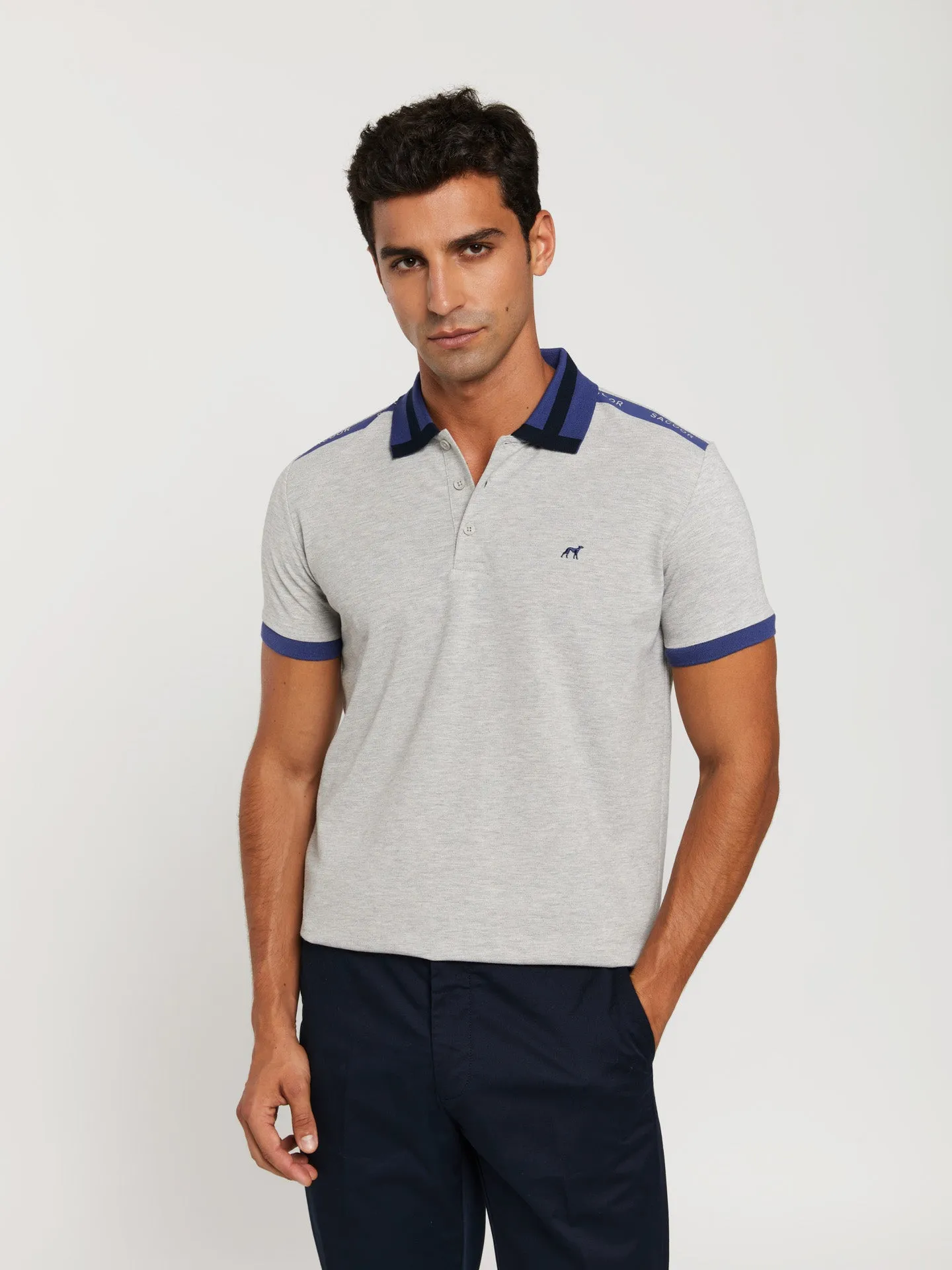 89 edition slim fit personalized stripe piqué polo shirt