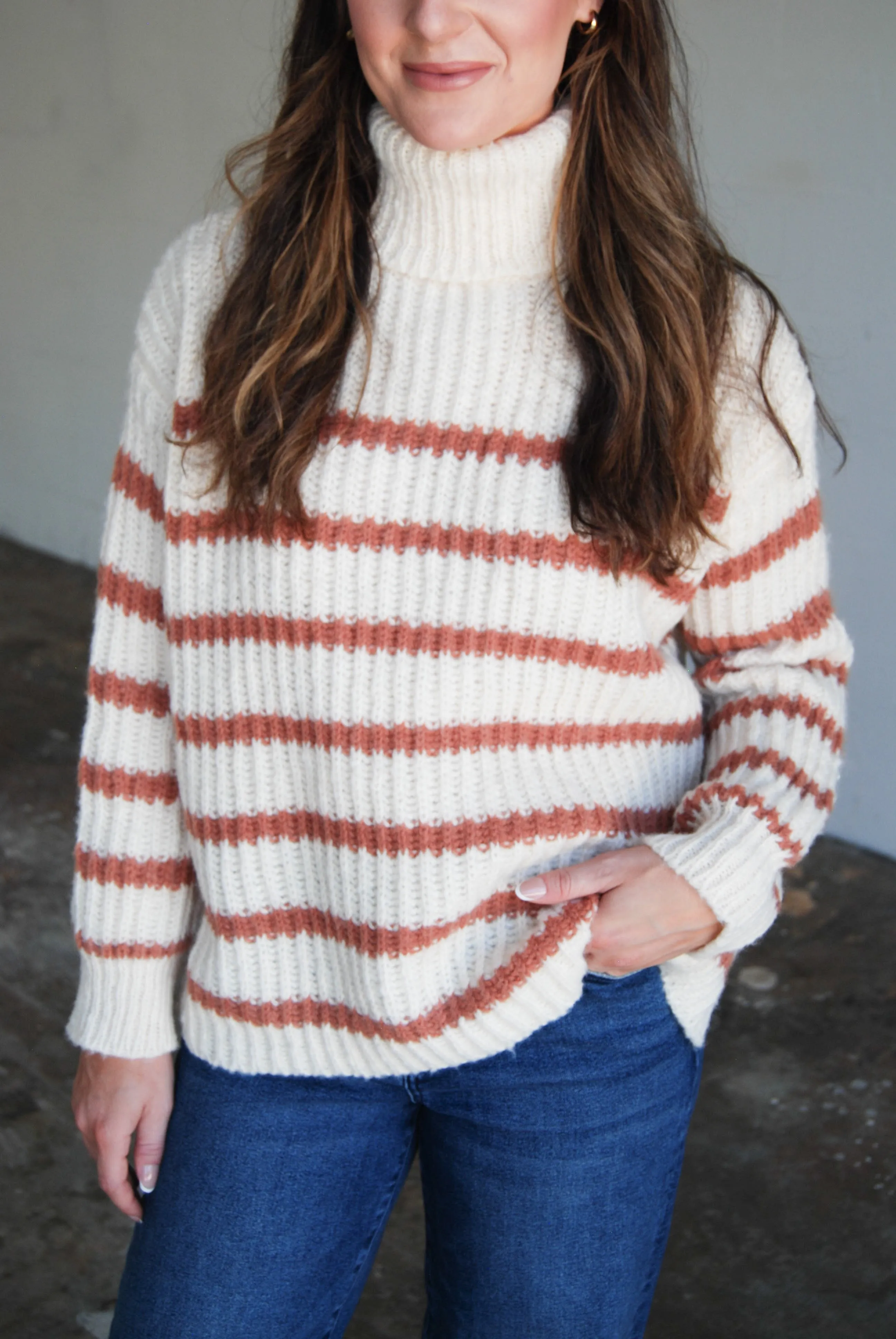 Aki Turtleneck Striped Sweater