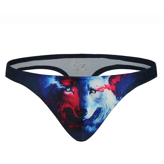 Animal Printed Spandex Low-Rise Briefs