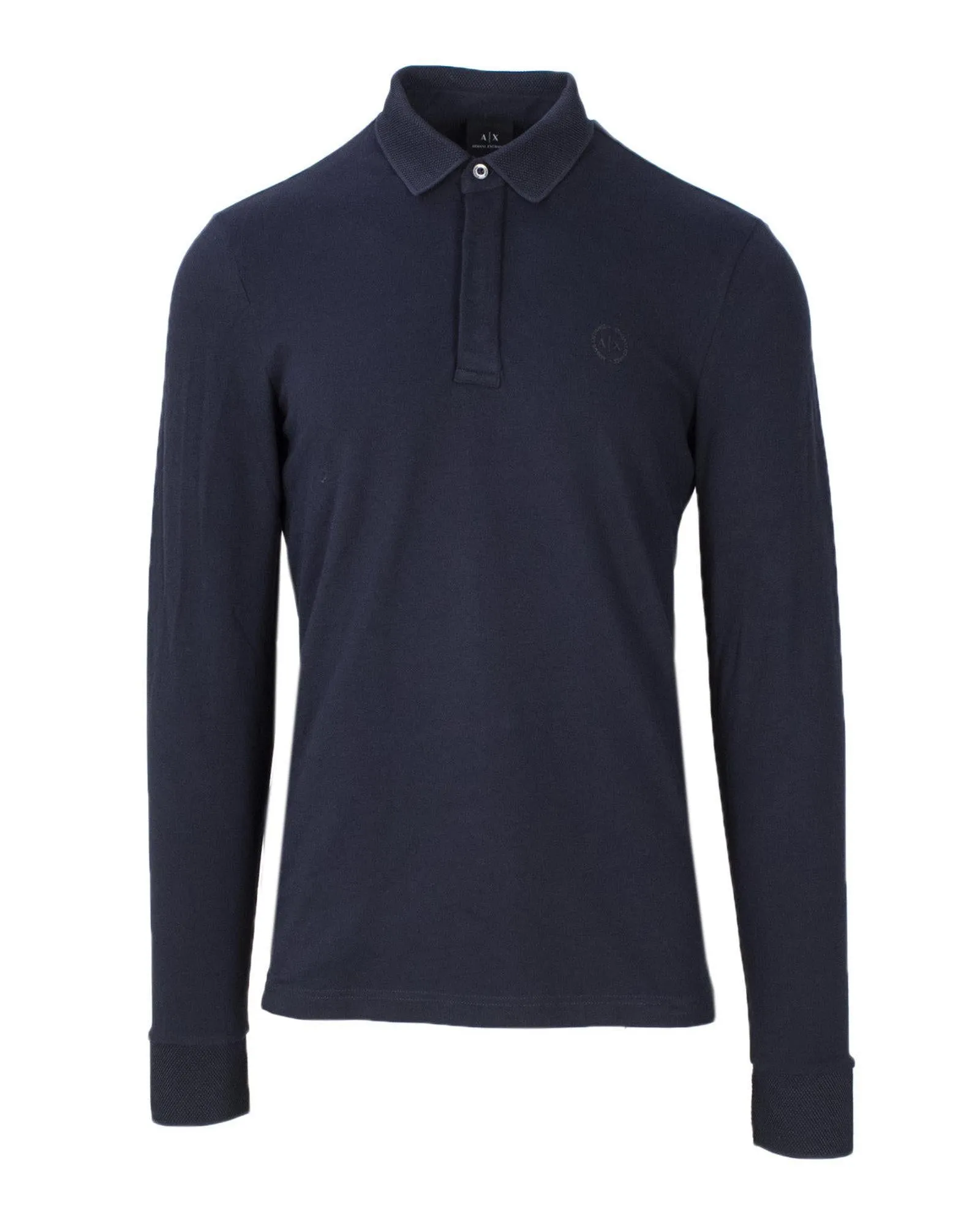 Armani Exchange Long Sleeve Polo Shirt for Men  Men's Armani Exchange Long Sleeve Polo Shirt in Navy  Armani Exchange Classic Long Sleeve Polo Shirt