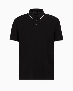 Armani Exchange Mercerized Cotton Regular Fit Polo Shirt (Black) - A6DZFLAZJ2ZZ1200