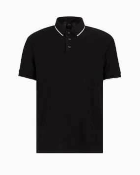 Armani Exchange Mercerized Cotton Regular Fit Polo Shirt (Black) - A6DZFLAZJ2ZZ1200