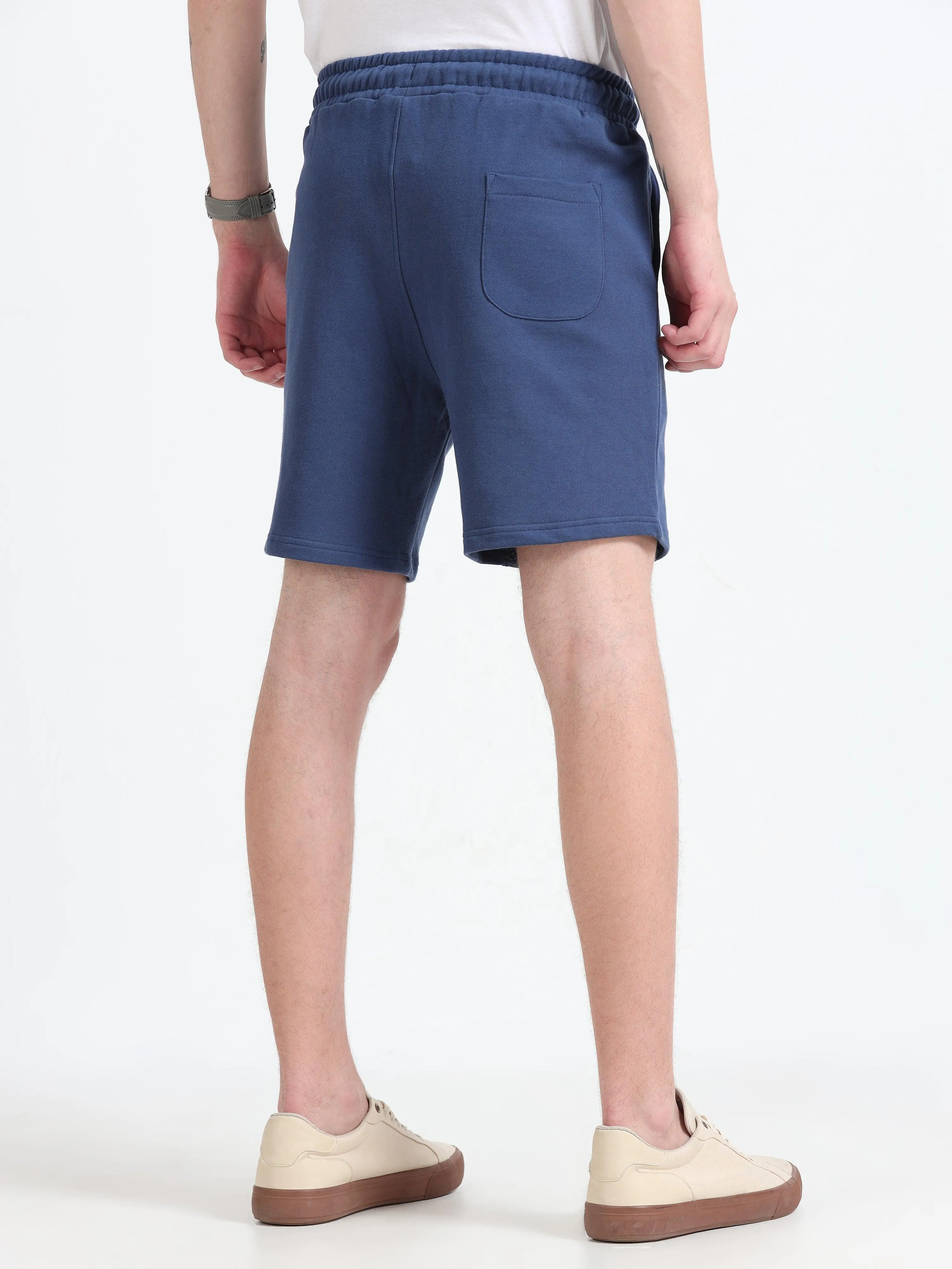 Asheran - Plain Cotton Shorts - Navy Blue