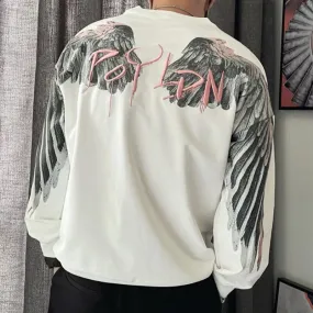 Back Wings and Letter Printed Polyester Knitwear