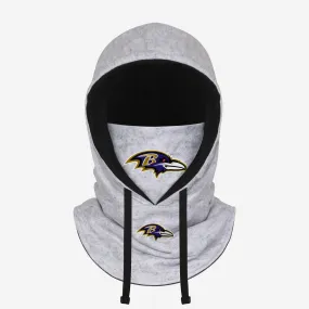 Baltimore Ravens Heather Gray Drawstring Hooded Gaiter Scarf