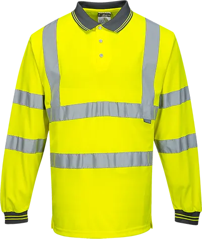 BAM Classic Hi Vis Long Sleeved Poloshirt - Yellow