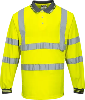 BAM Classic Hi Vis Long Sleeved Poloshirt - Yellow