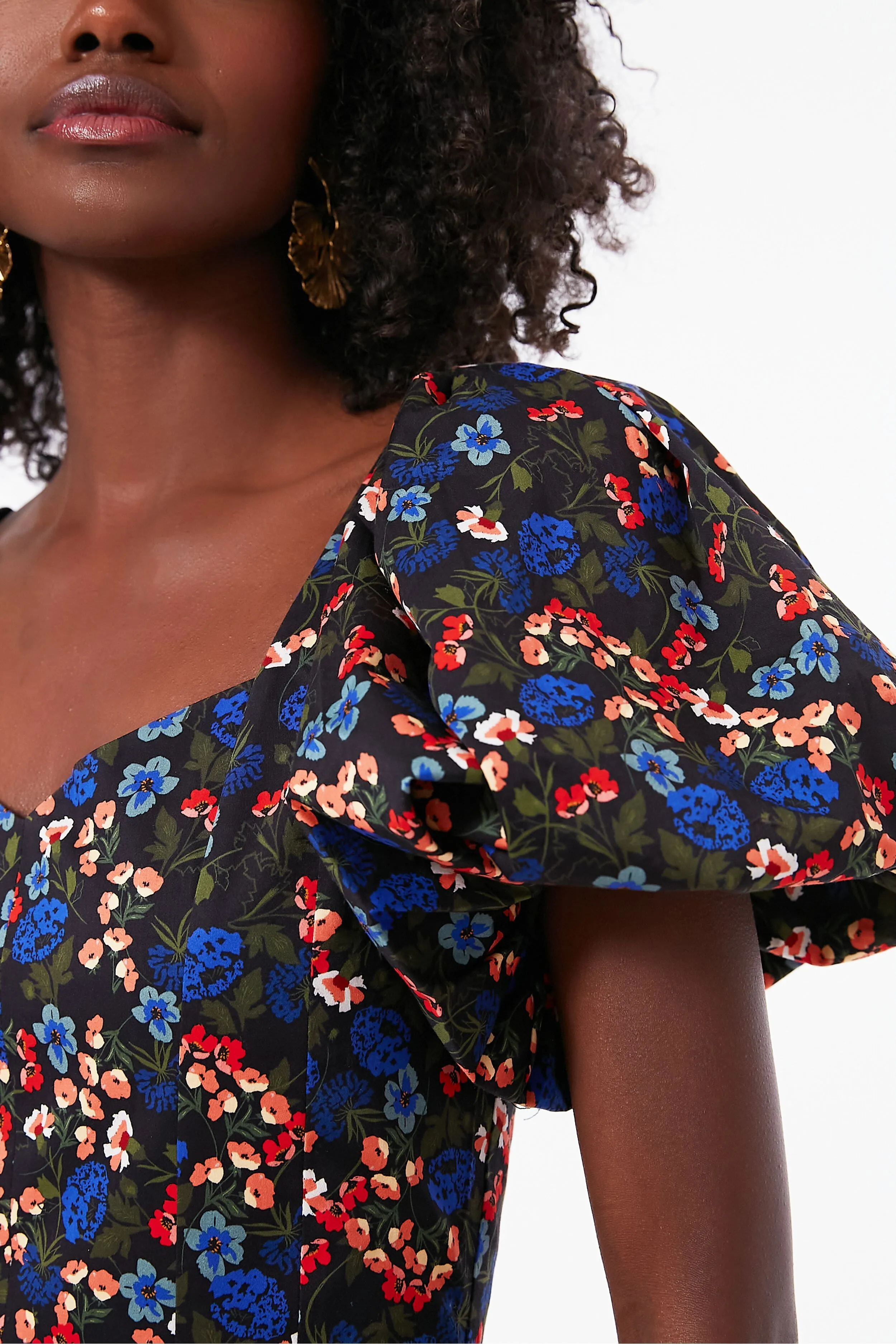 Black Floral Colette Dress