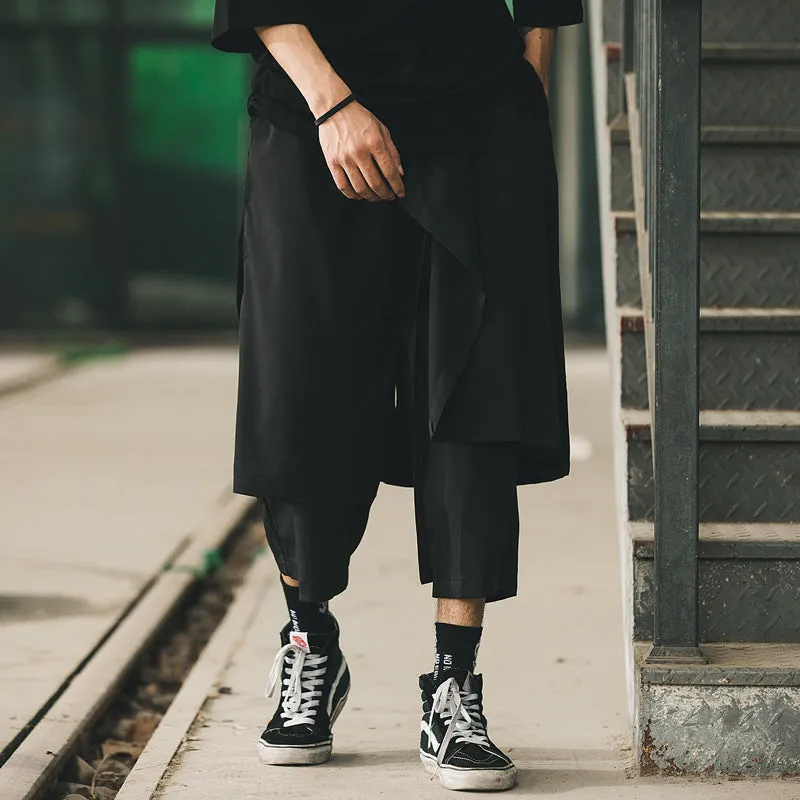 Black Loose Cropped Culottes