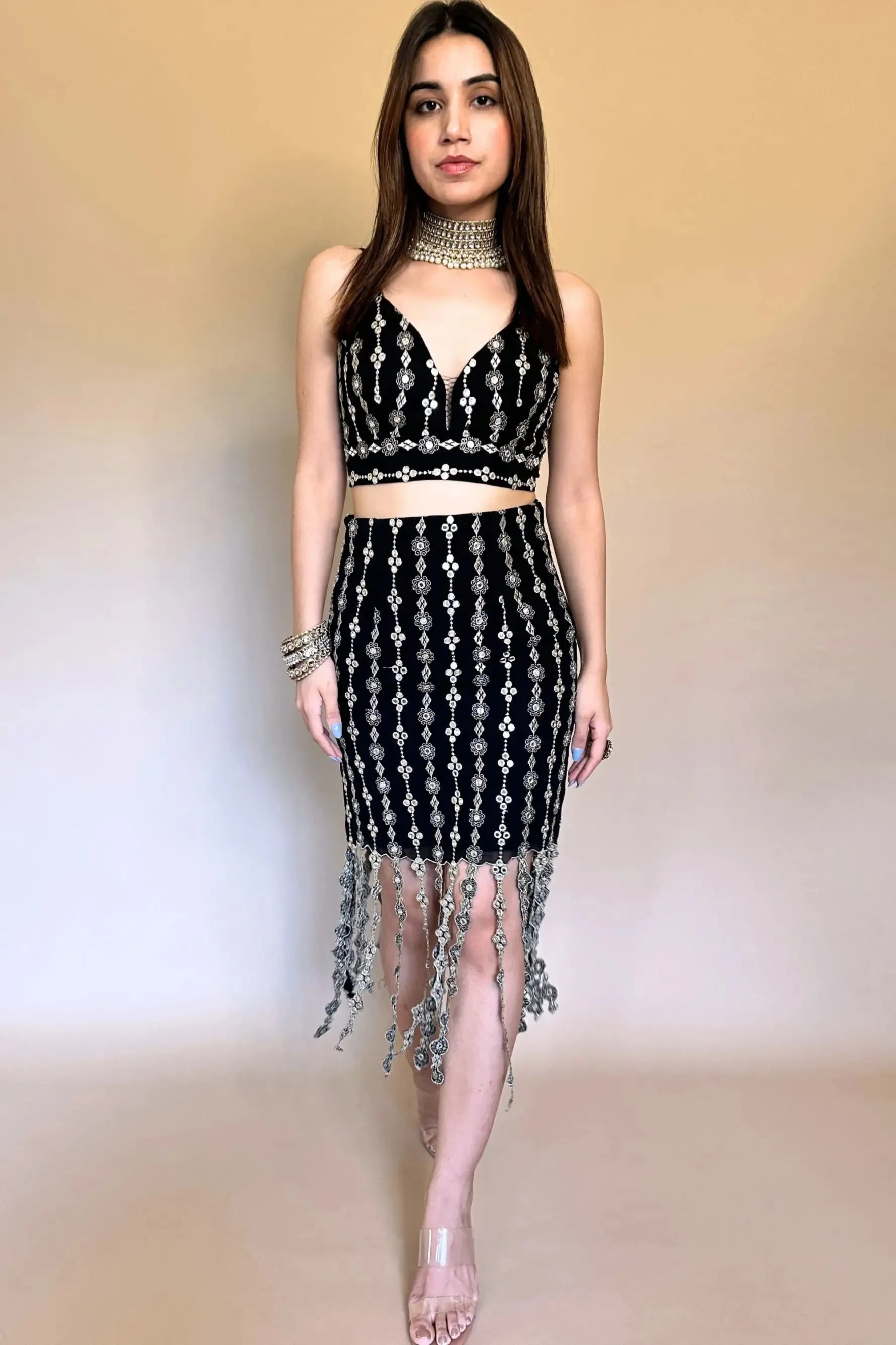 Black Mirrorwork Co-ord