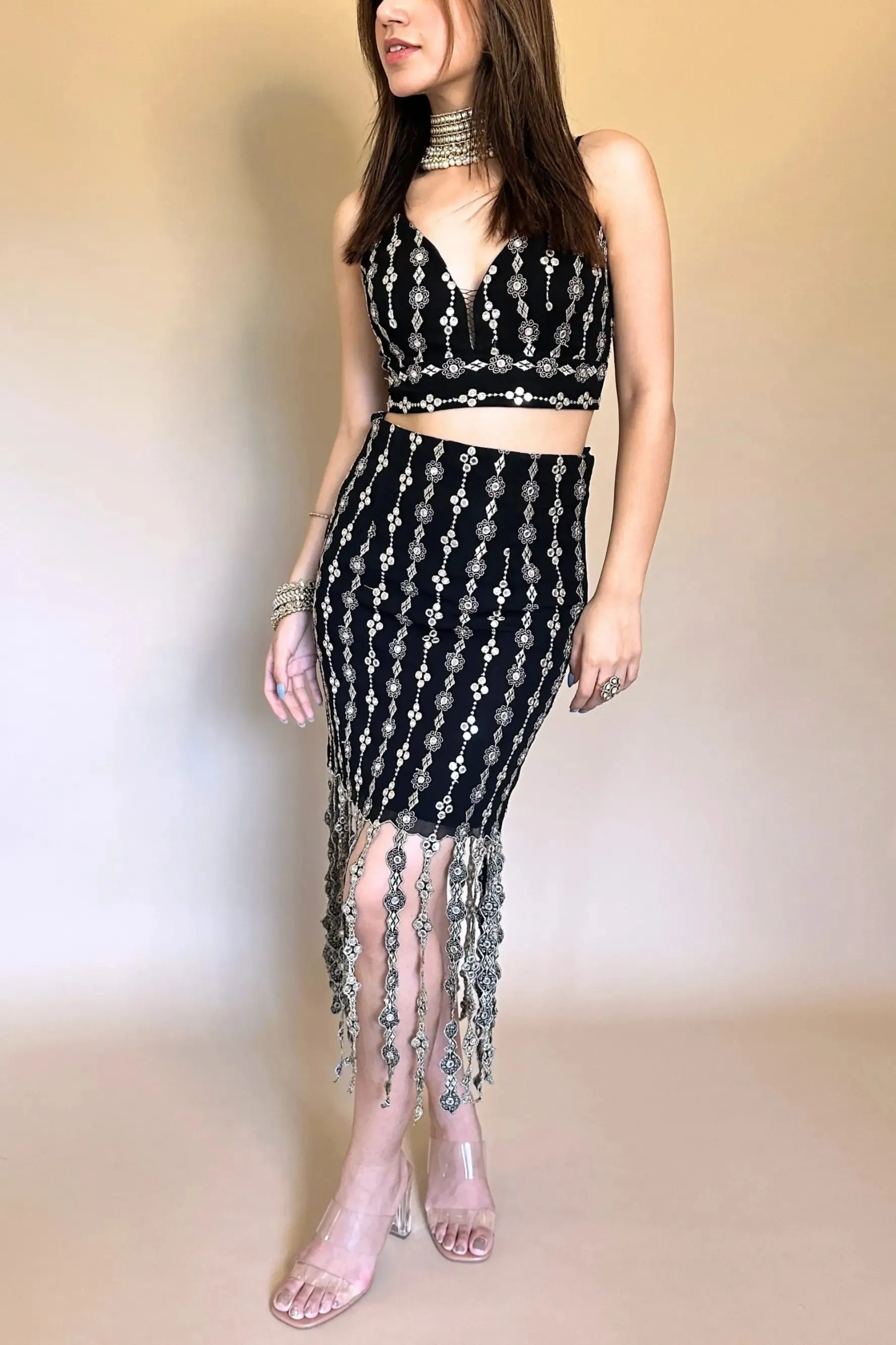 Black Mirrorwork Co-ord