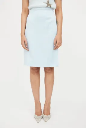 Blue Dot Pencil Skirt