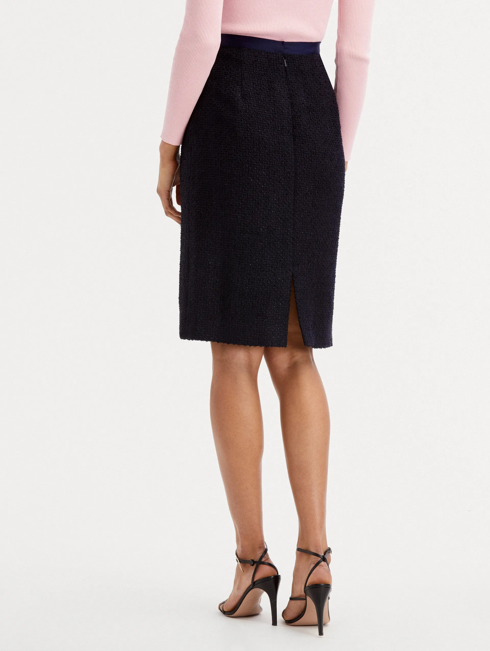 Boucle Tweed Pencil Skirt