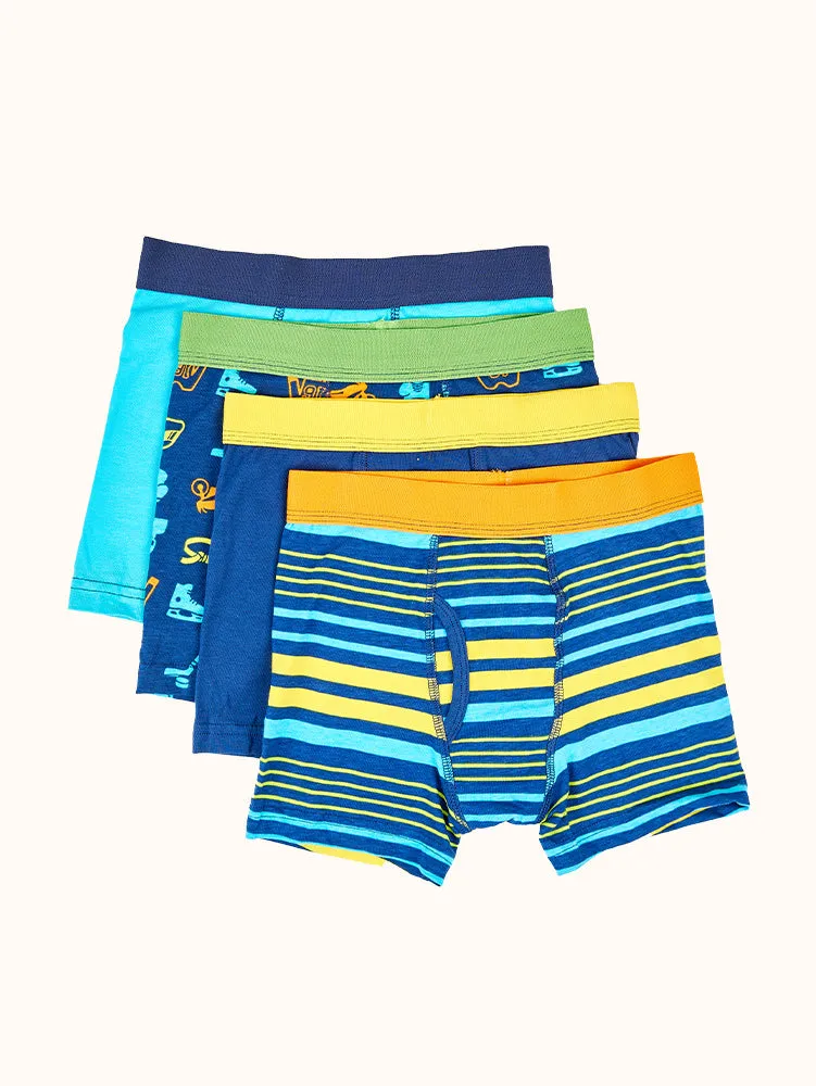 Boys' Extreme Sports Cotton Boxer Briefs (4 Pack)