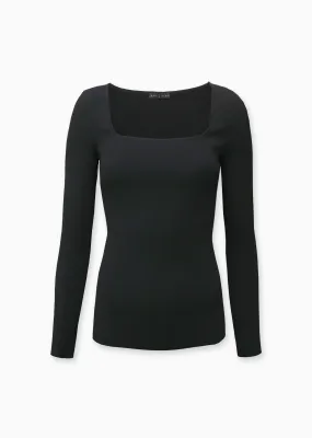 Christelle -  Rib Knit Long Sleeve Top