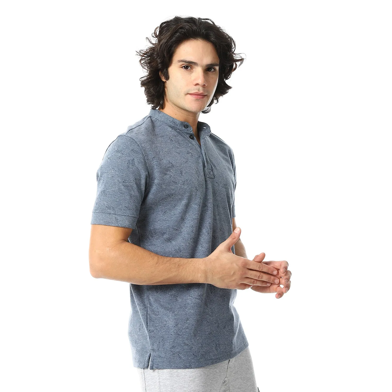 Classic Cotton Polo T-Shirt For Men - Navy