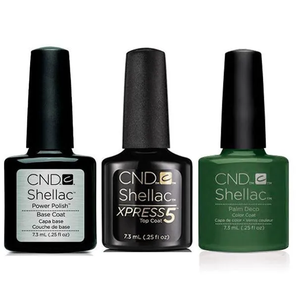 CND - Shellac Xpress5 Combo - Base, Top & Palm Deco (0.25 oz)