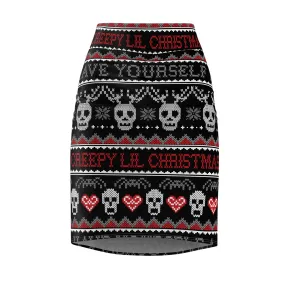 Creepy Lil Christmas Pencil Skirt