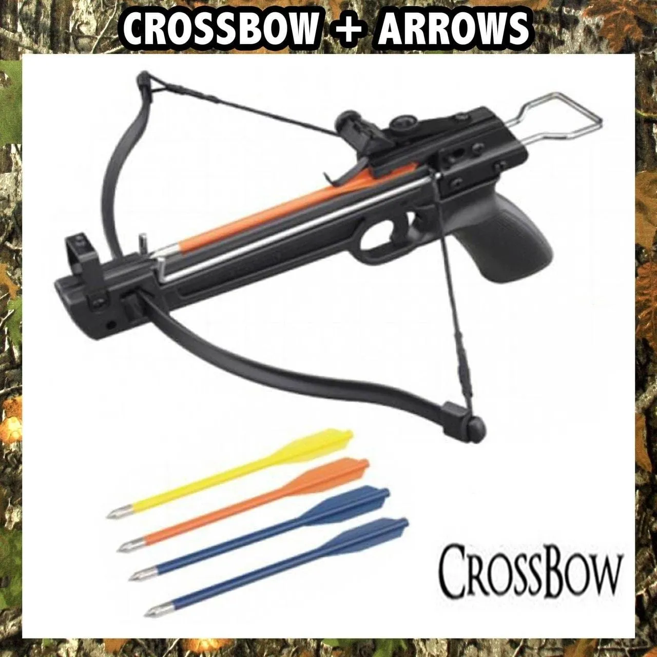 Crusader Hand Held Archery 50LB Pistol Mini Crossbow Gun Arrows