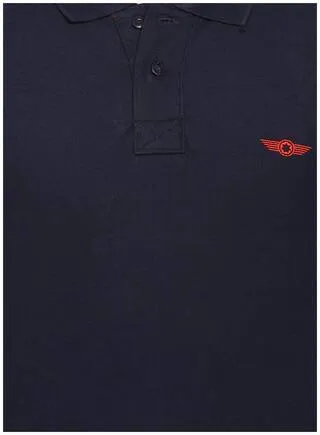 Dark Blue Slim Fit Polo Neck T-Shirt with collar for Men