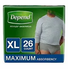 Depend Fit-Flex Incontinence Underwear for Men, Maximum Absorbency Large