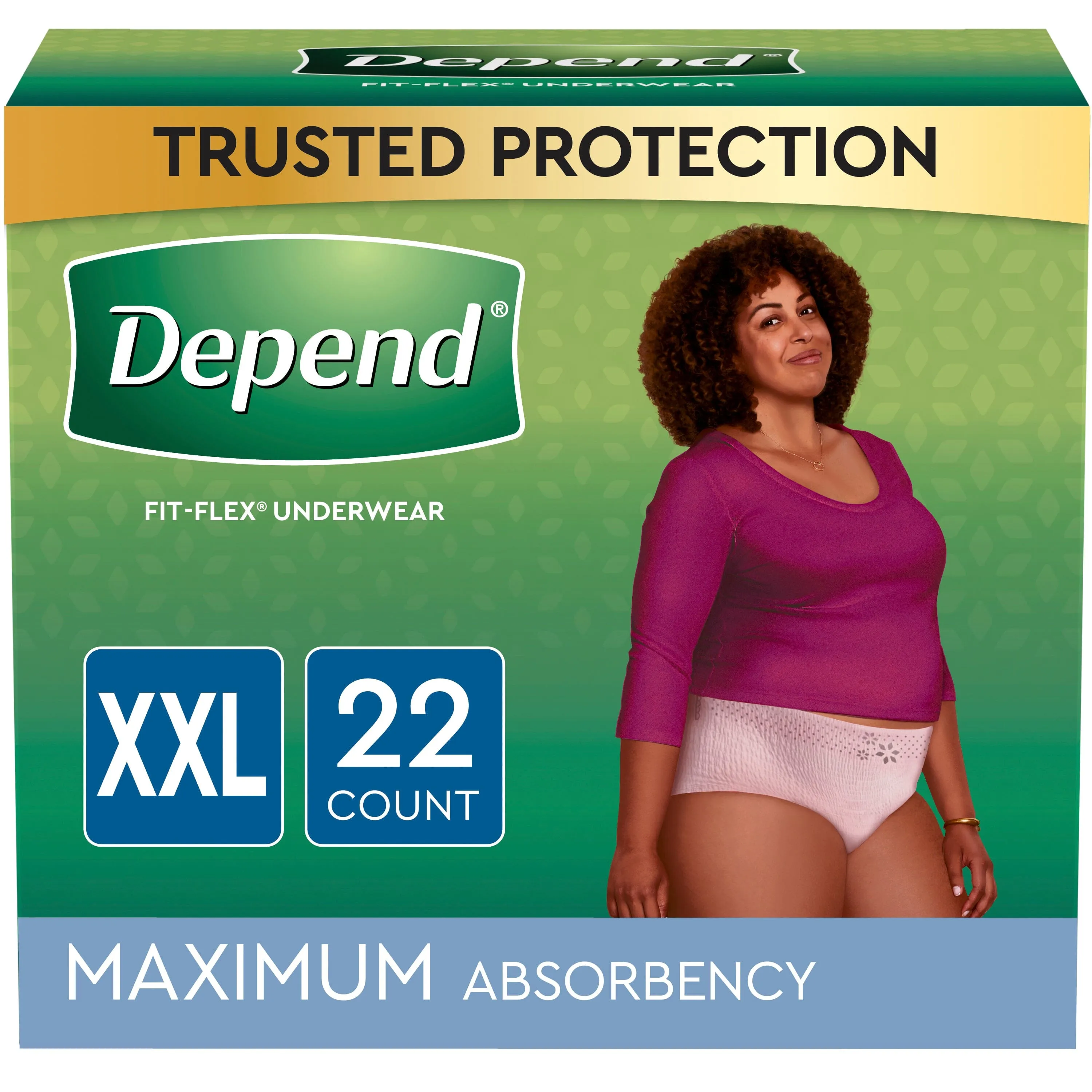 Depend Max Absorbancy Undewear, Female, Blush, 2X-Large, 22 ct