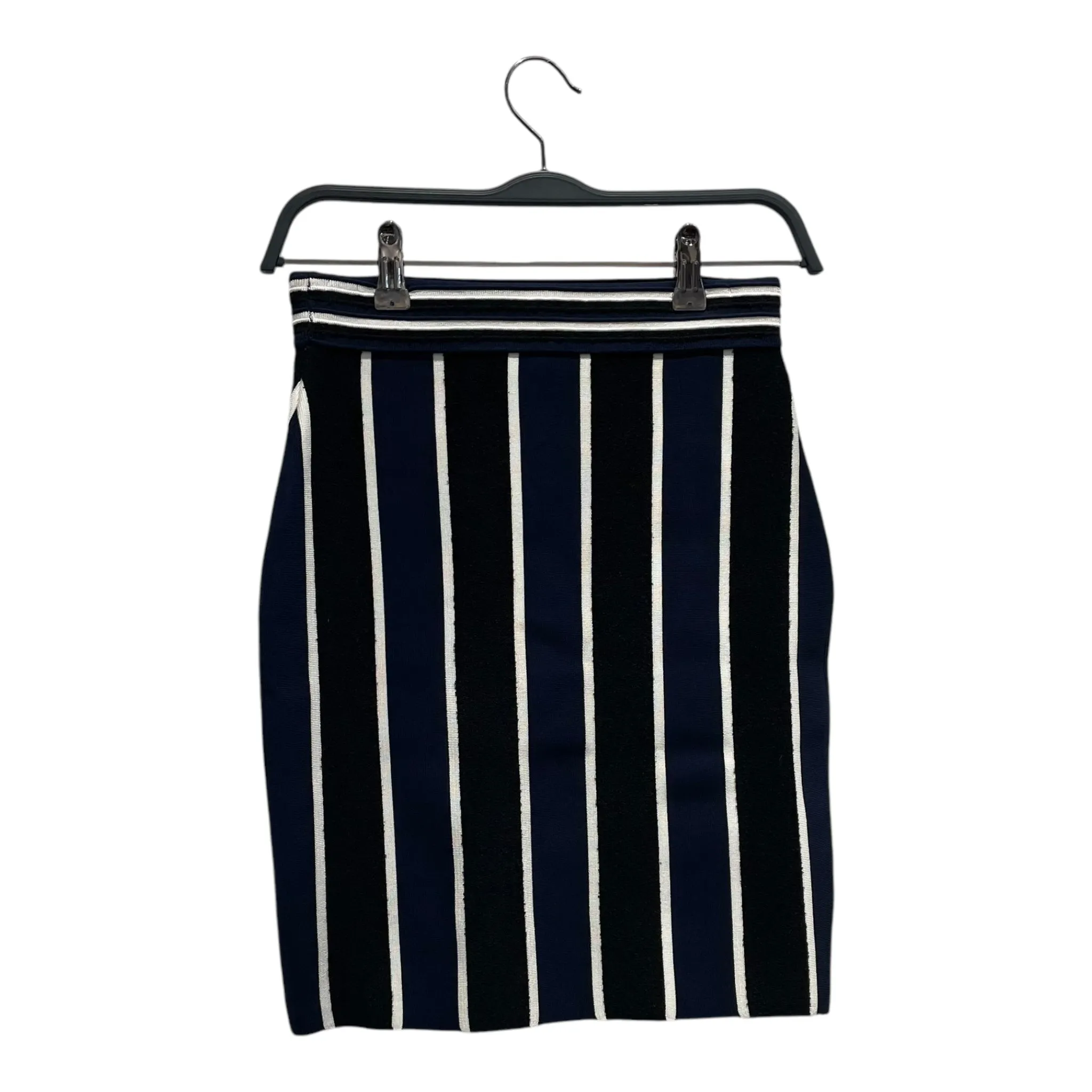 DIANE von FURSTENBERG/Skirt/XS/Stripe/NVY/Pencil/TEXTURED STRIPE