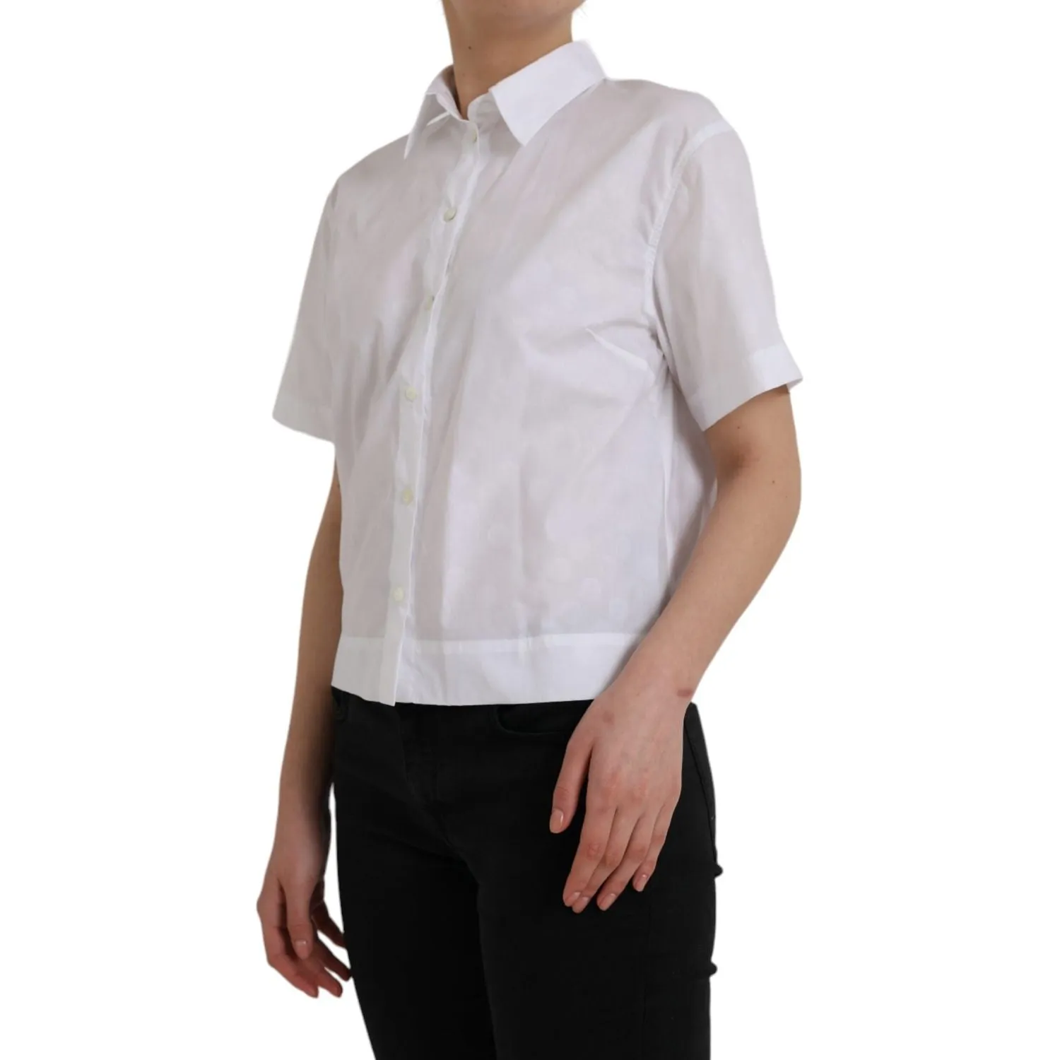 Dolce & Gabbana White Collared Short Sleeve Polo Shirt Top