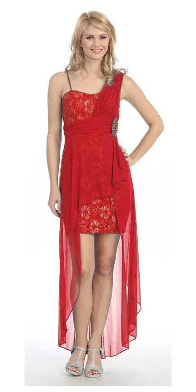 Eureka 1921 Spaghetti Strapped Short Chiffon Sheath Dress