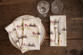 Glaze & Gordon 'The Hunt Jump' Set of 4 Napkins