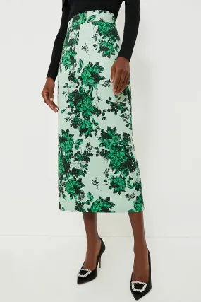 Green Festive Bouquet Lorinda Skirt