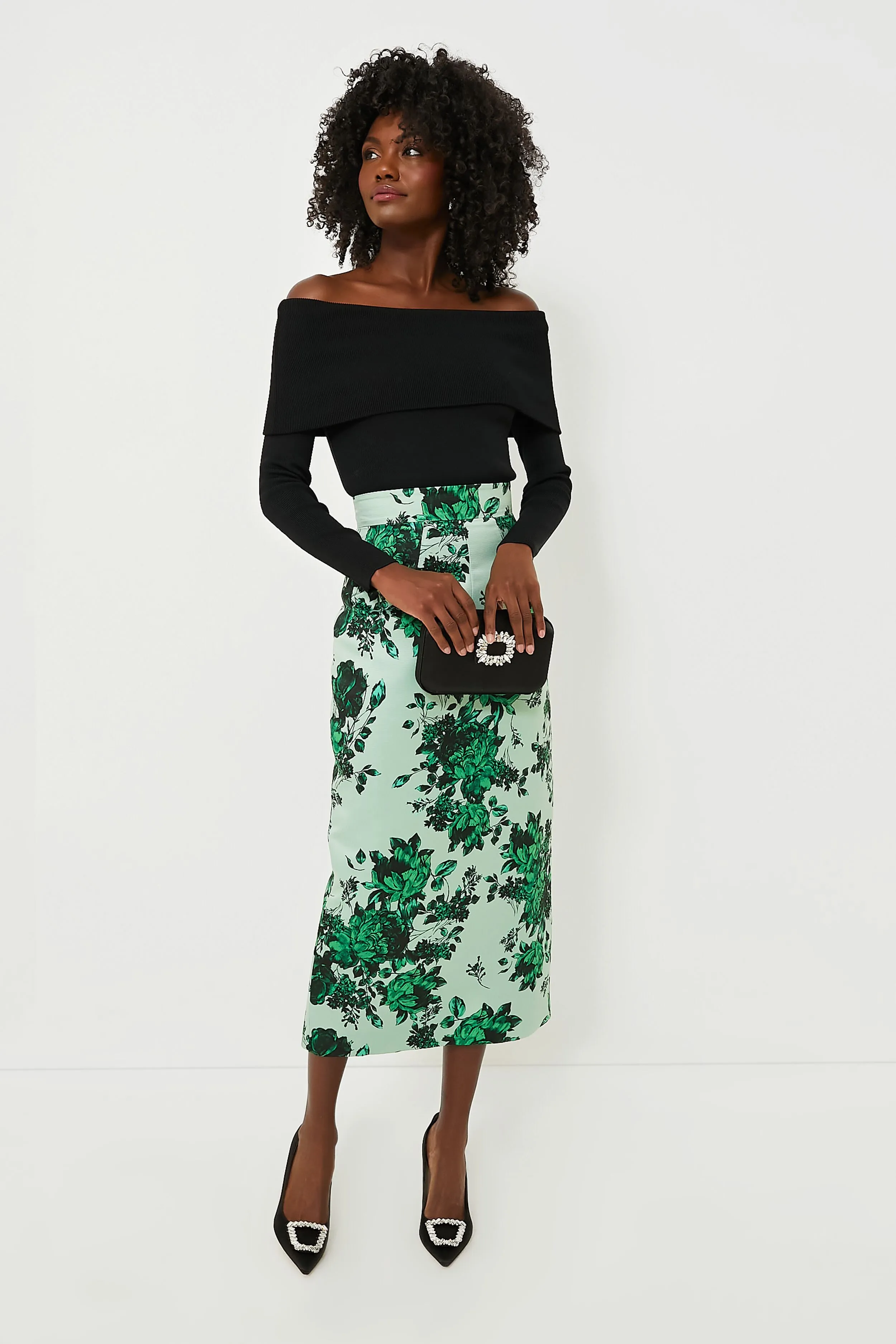 Green Festive Bouquet Lorinda Skirt