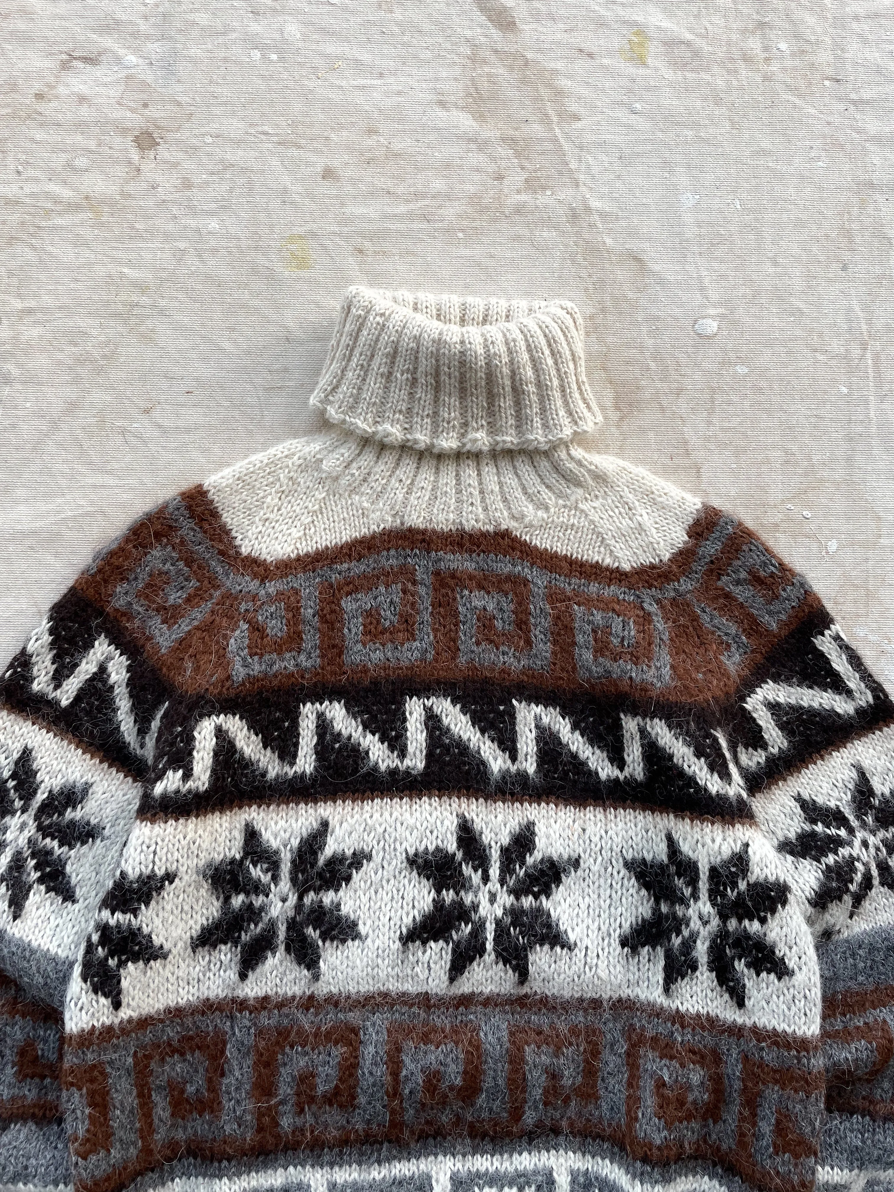 Handmade Alpaca Turtleneck Sweater—[S]