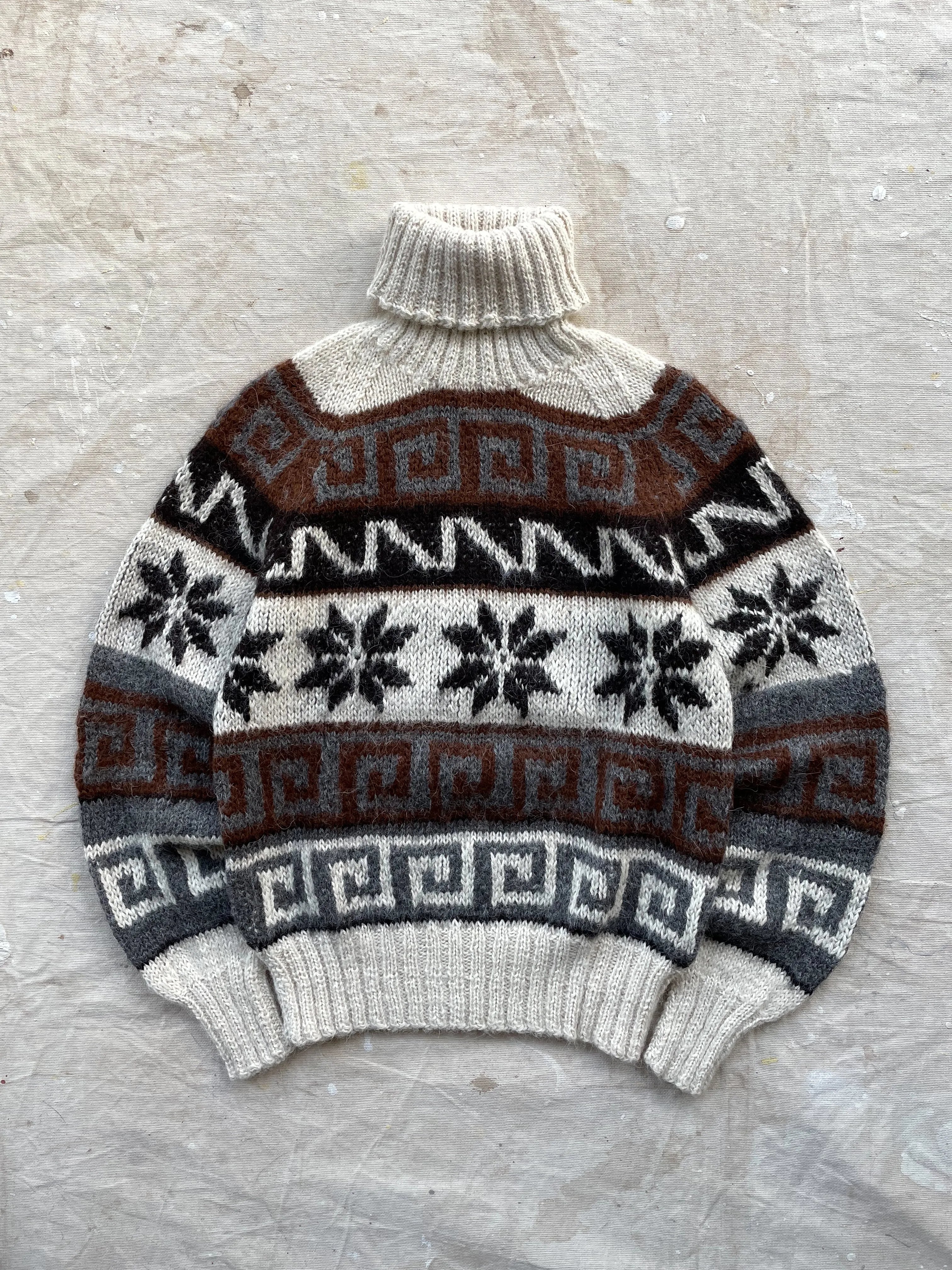 Handmade Alpaca Turtleneck Sweater—[S]