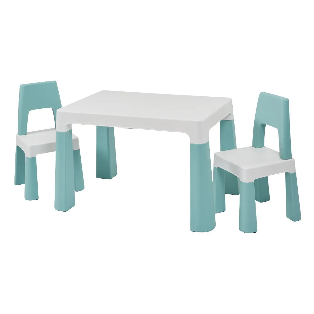 Height Adjustable Table and Chair Set - White & Green