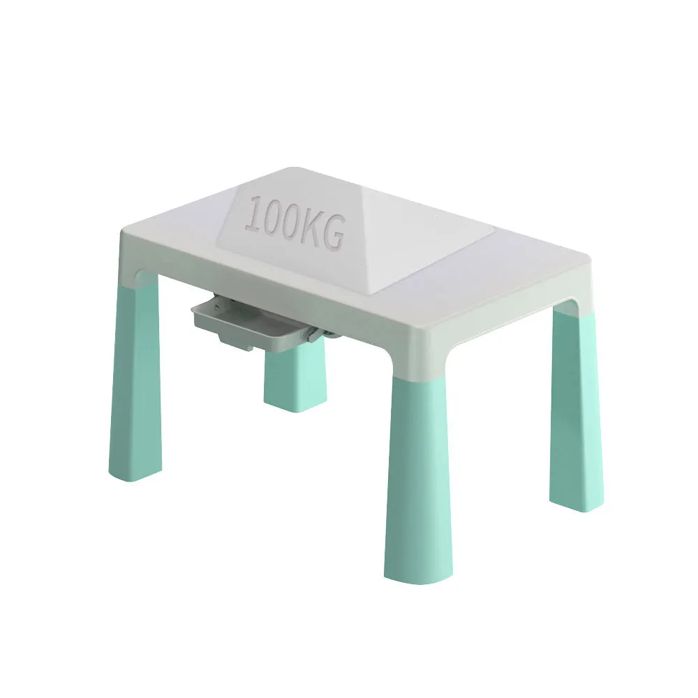 Height Adjustable Table and Chair Set - White & Green