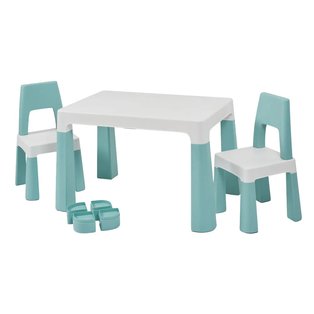 Height Adjustable Table and Chair Set - White & Green