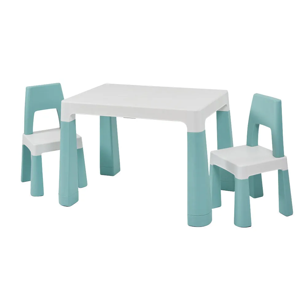 Height Adjustable Table and Chair Set - White & Green