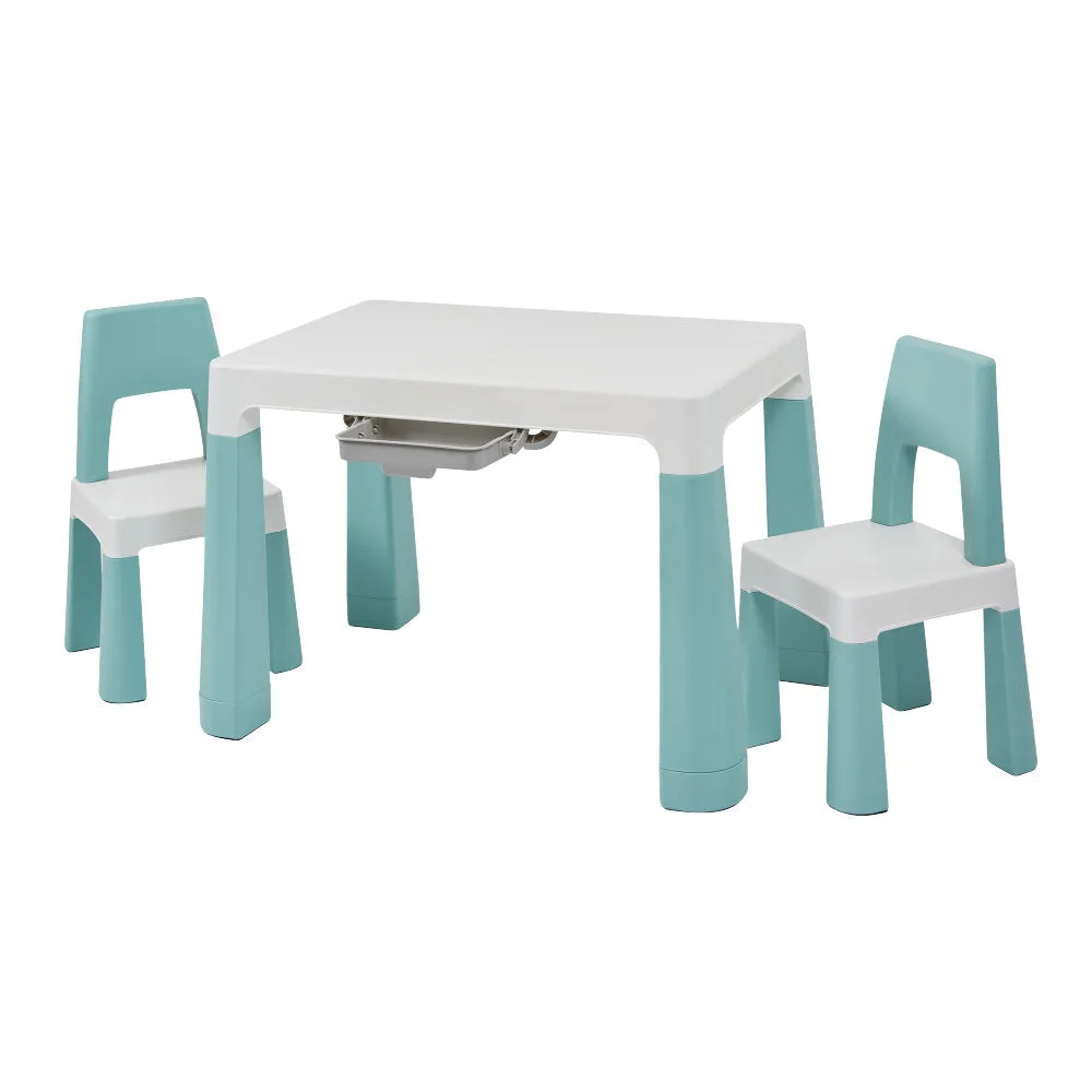 Height Adjustable Table and Chair Set - White & Green