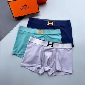 Herm Cotton 3 In 1 Blue, Ash And Green Boxer